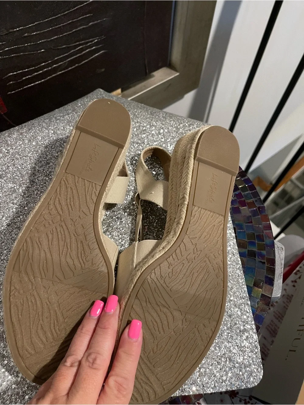 Life Stride Cream Canvas Slingback Espadrille